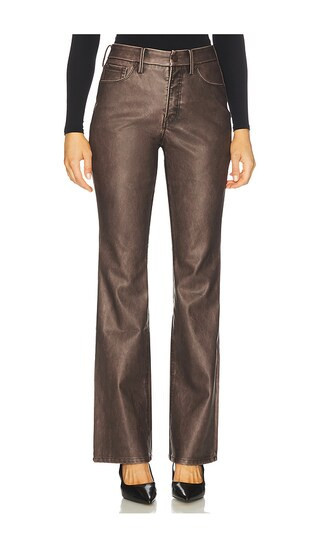Good American Good Classic Bootcut Faux Leather Pants in Brown. - size 0 | Revolve Clothing (Global)