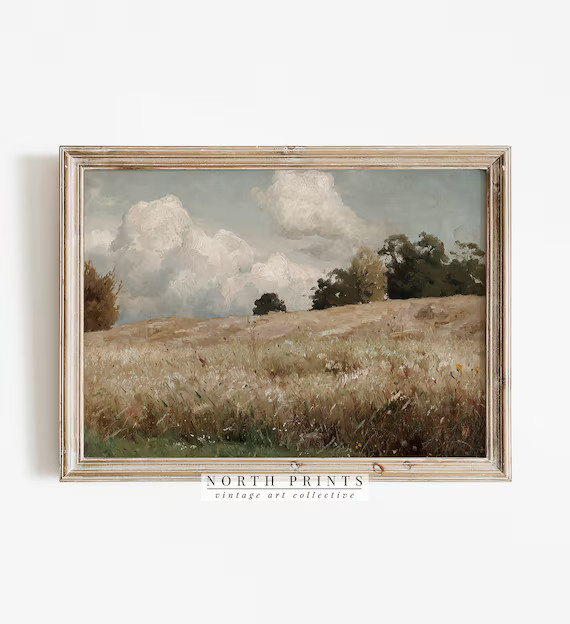 Vintage Farmhouse Wall Decor  Landscape Painting  Country | Etsy | Etsy (US)