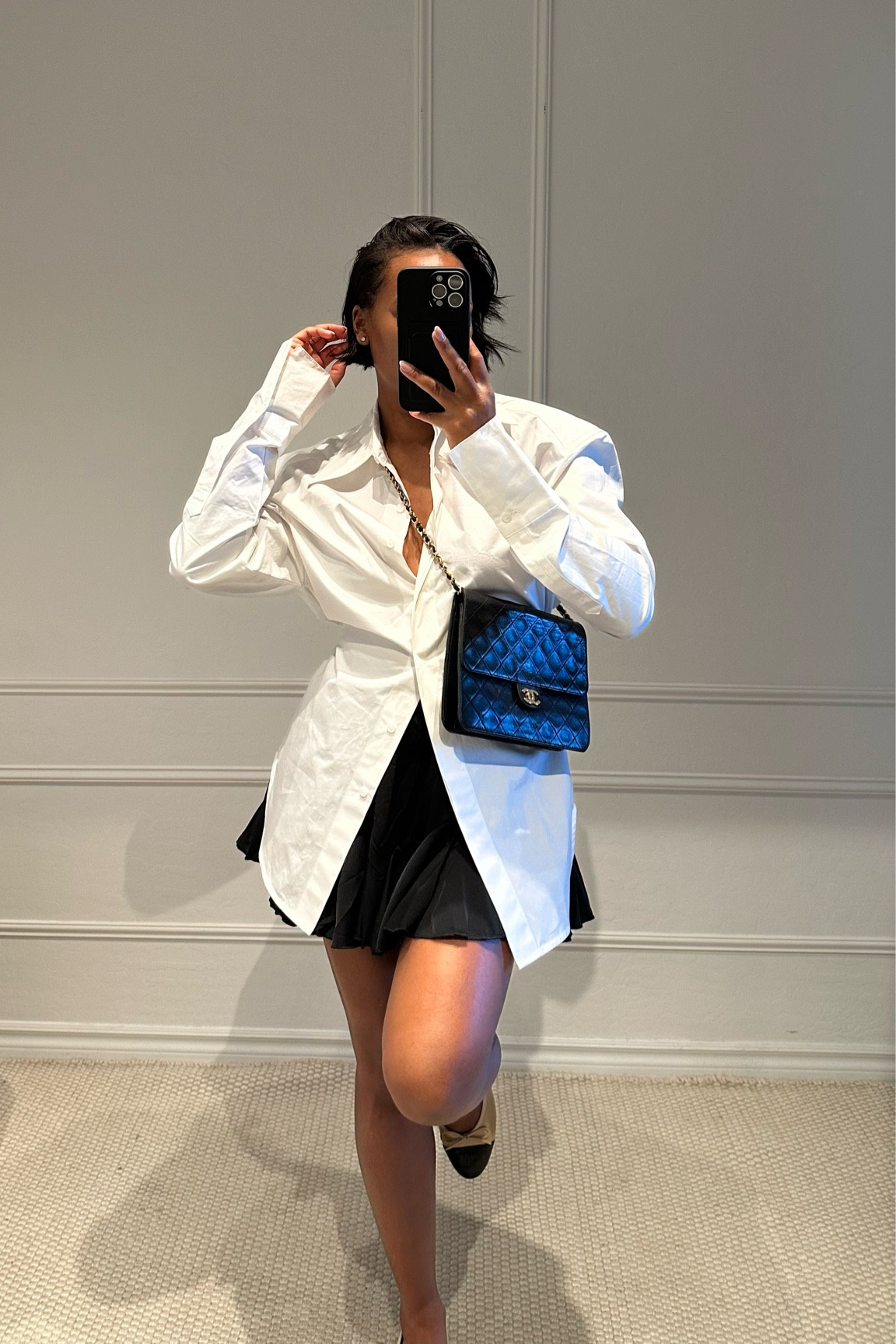 Spring outfit, black ruffle mini skirt, ballet flats

#LTKworkwear #LTKstyletip