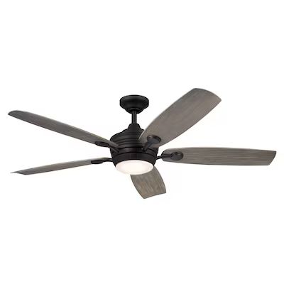 Kichler  Tranquil 56-in Olde Bronze LED Indoor/Outdoor Ceiling Fan with Light Remote (5-Blade) | Lowe's