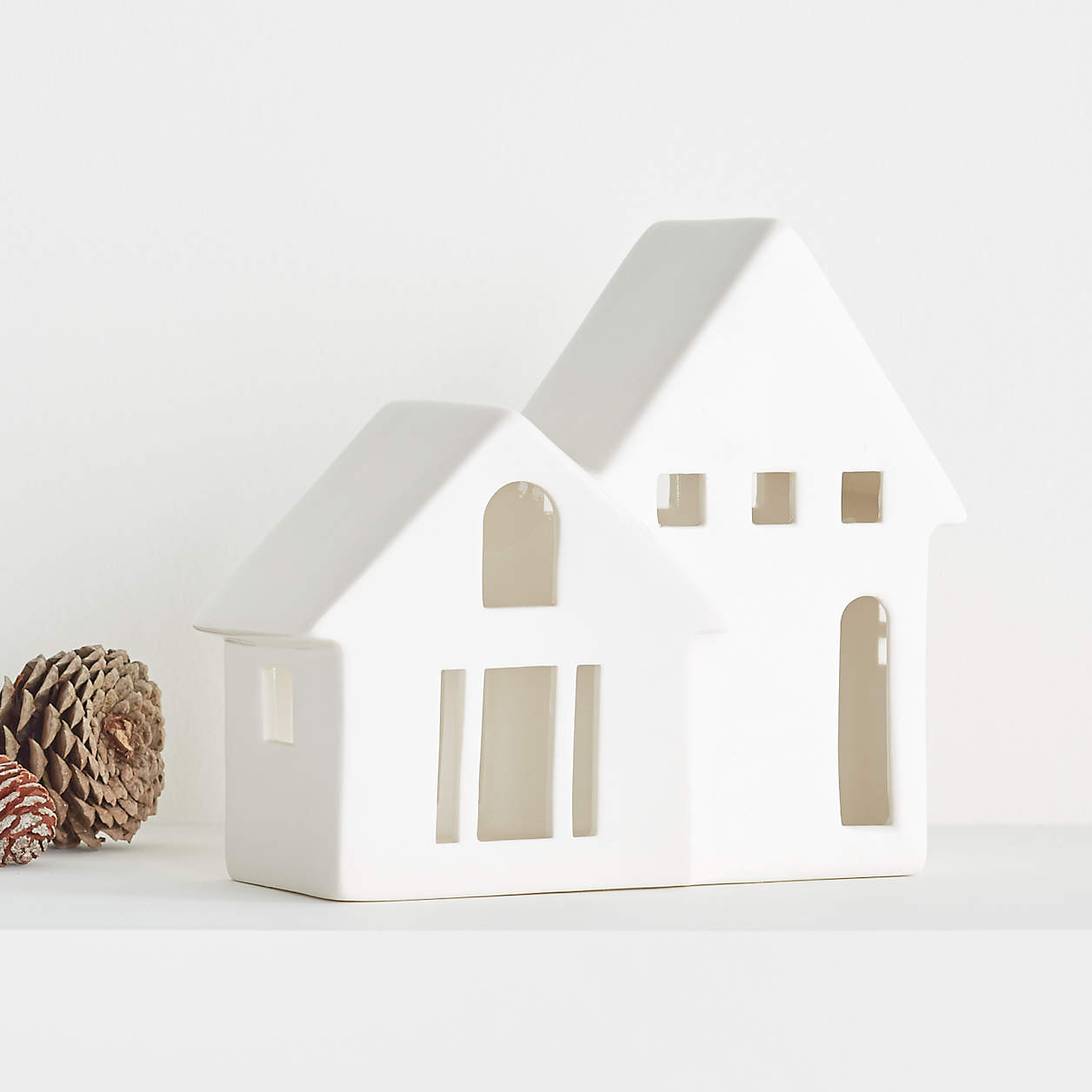 White Ceramic Holiday Townhouse + Reviews | Crate & Barrel | Crate & Barrel