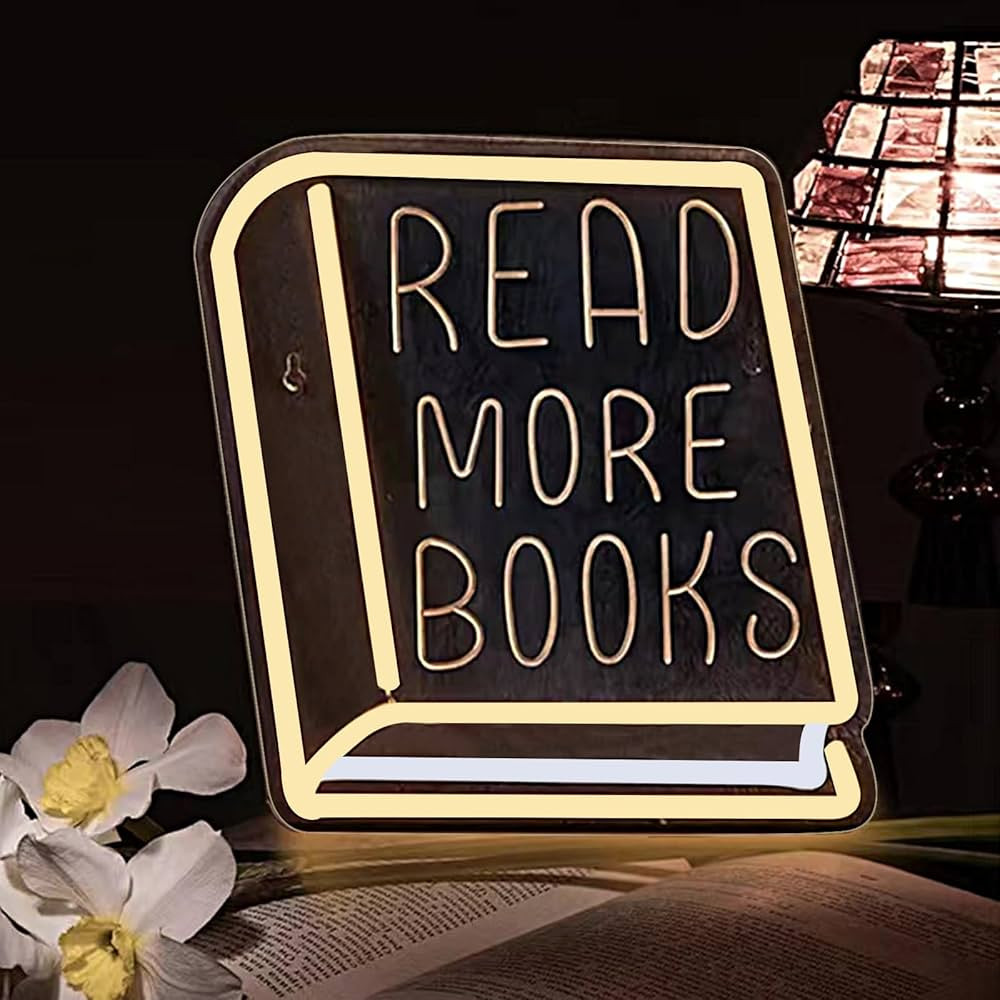 Read More Books Neon Sign Dimmable Book Neon Lights Classroom LED Light Up Sign for Bedroom Books... | Amazon (US)
