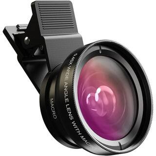 2 in 1 Phone Camera Lens Kit for iPhone Android 12.5X Macro 0.45X Wide Angle Lens with Travel Bag | The Home Depot