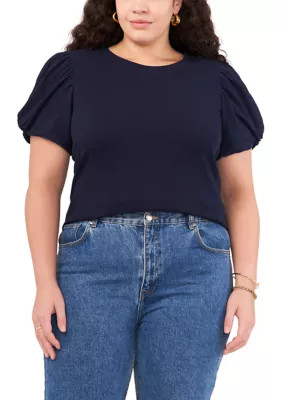 1.State Plus Size Short Puff Sleeve T-Shirt | Belk