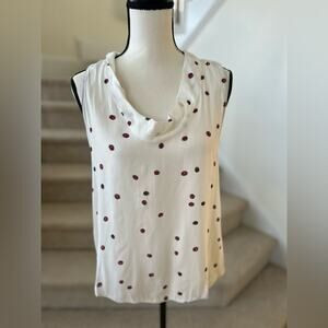Zara White Ladybug Print Bow Back Blouse | Poshmark