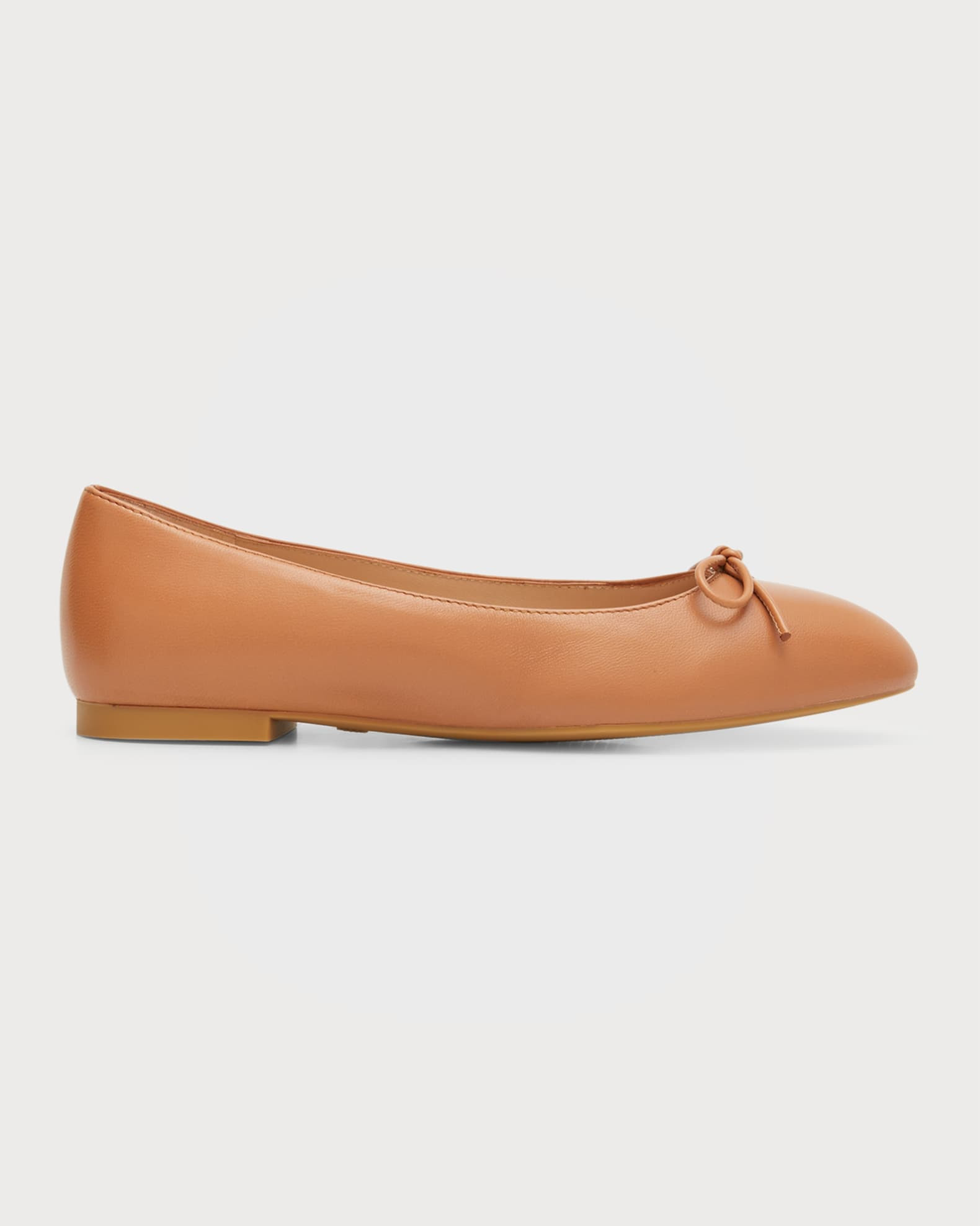 Stuart Weitzman Leather Bow Ballerina Flats | Neiman Marcus