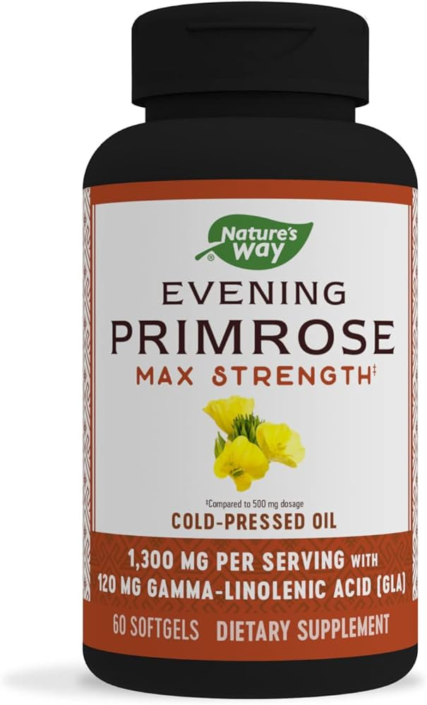Nature's Way Evening Primrose Oil, Max Strength, Cold Pressed, Unrefined, 1300mg with 120 mg GLA ... | Amazon (US)
