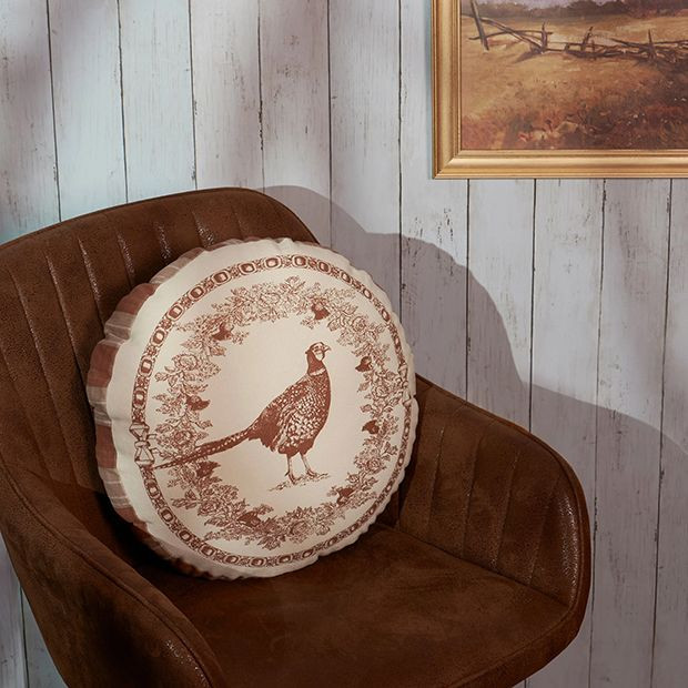 Rustic Tartan Plaid Pheasant Pillow | Antique Farm House