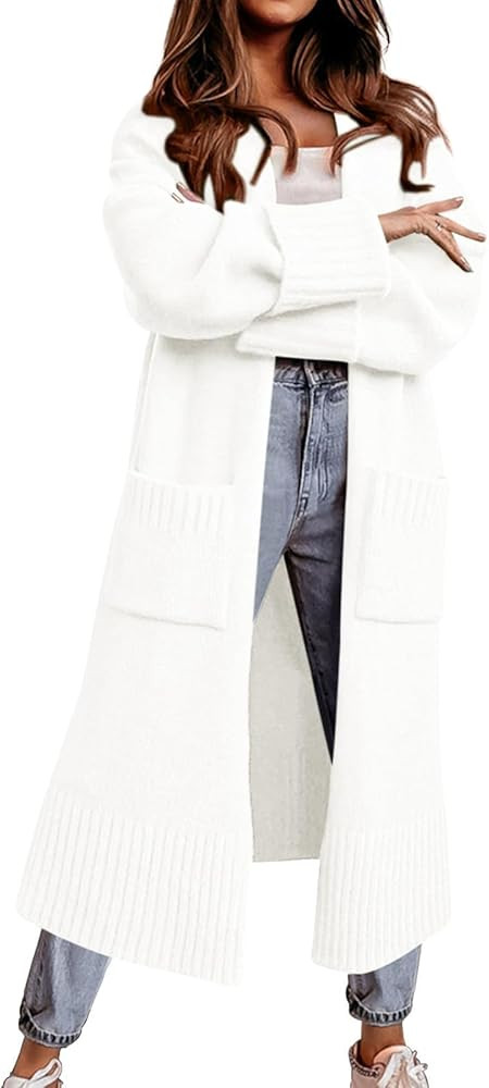 Danedvi Cardigan Sweaters for Women Fall Open Front Knit Cardigans Duster Coat | Amazon (US)
