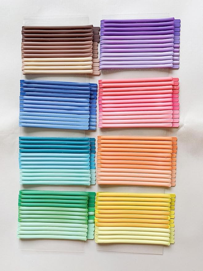 Lemeilleur Ouchless flat Bobby Pin, 96 Pcs Flat Hair Pin, with Slide-on Opener, 24 colours, 2.4 I... | Amazon (US)