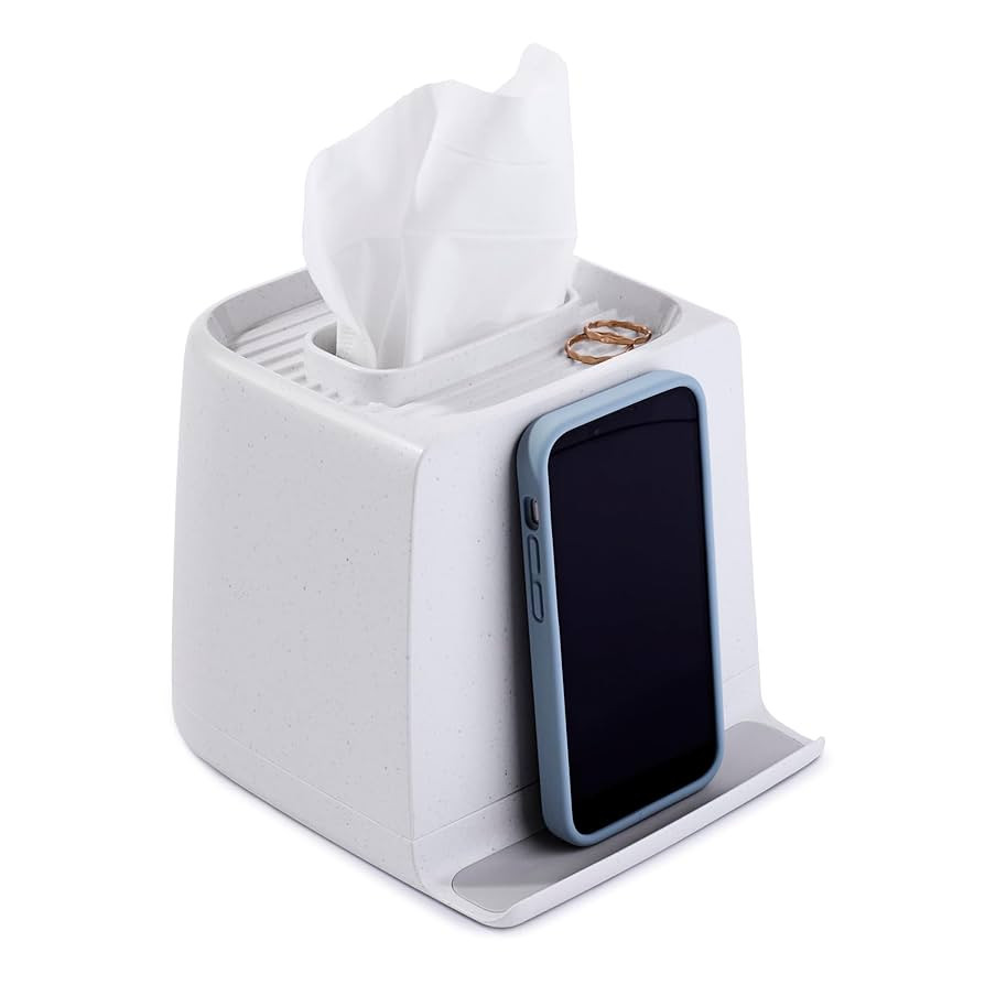 YouCopia The Ledge Tissue Holder, Cube, Square Box Cover with Storage for Phones, Jewelry, Makeup... | Amazon (US)