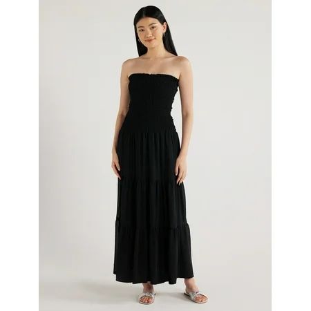 Scoop Women s Smocked Strapless Maxi Dress Sizes XS-XXL | Walmart (US)