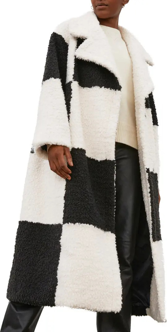 River Island Colorblock Faux Shearling Coat | Nordstrom | Nordstrom