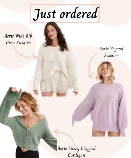Just ordered these form Arie! So excited for them to arrive! Also, they were all on sale!

Fashion, outfits, winter fashion, sweaters, cardigan, aerie, American eagle

#LTKsalealert #LTKstyletip #LTKSeasonal