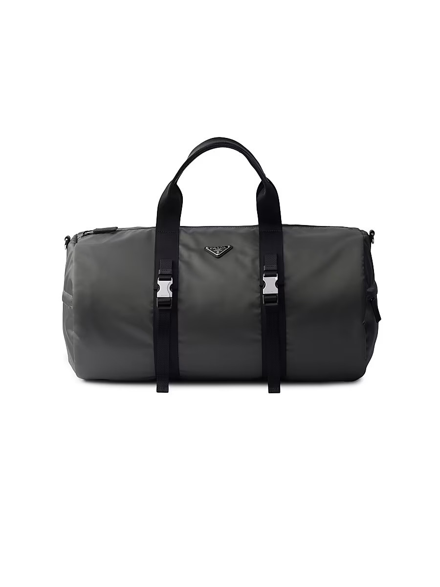 Men's Re-Nylon and Saffiano Leather Duffle Bag - Grey | Saks Fifth Avenue