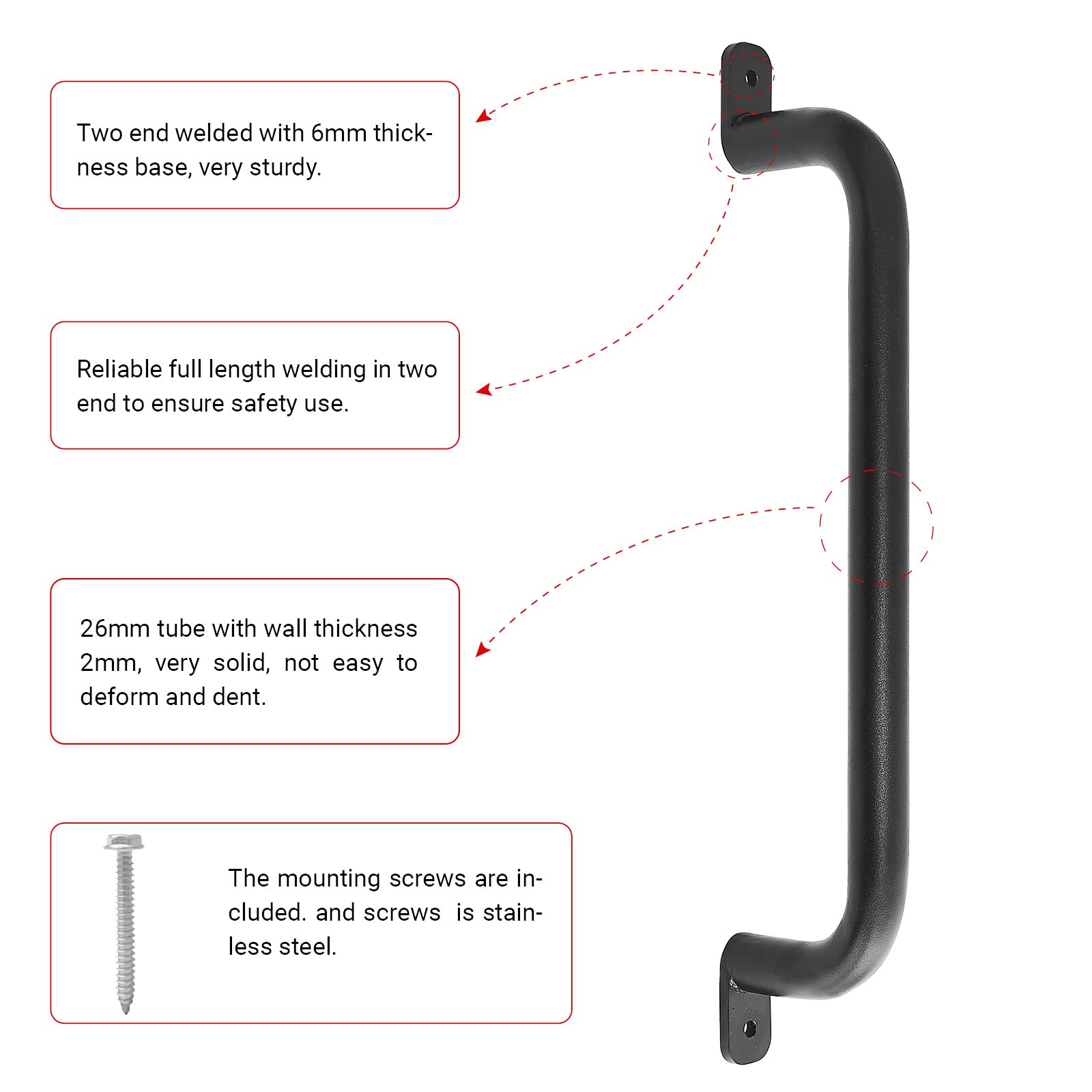 17 Inch Black Playground Accessories Safety Handles Set of 2 - Outdoor Metal Playset Handles, Swi... | Amazon (US)