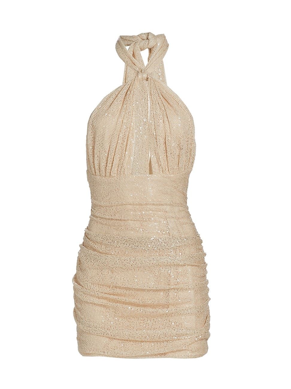 Women's Leone Ruched Sequin Mini Dress - Ivory - Size Medium | Saks Fifth Avenue