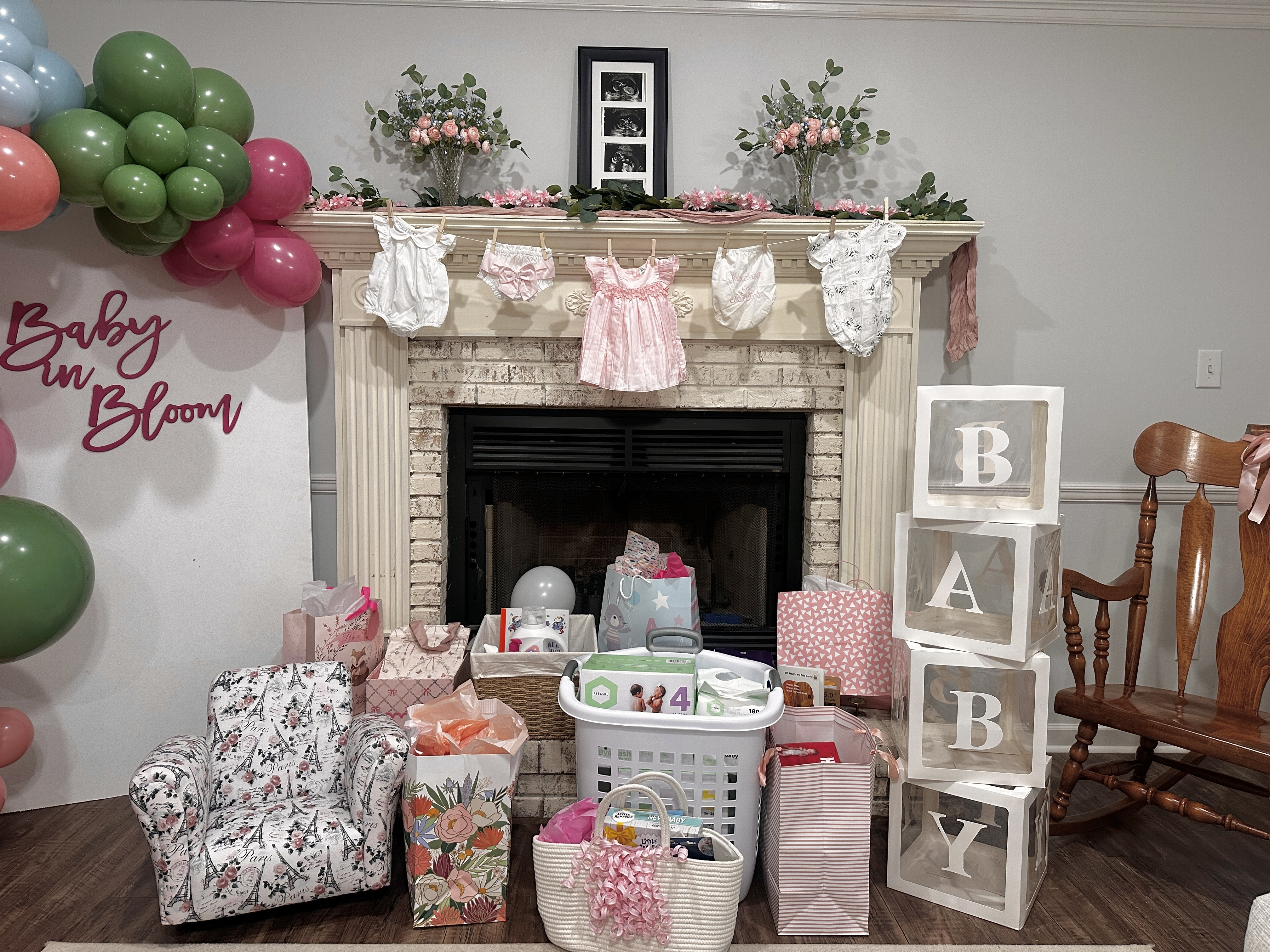 Baby in bloom floral garden baby shower theme 🌸💘 baby girl we are so ready to meet you! Cute newborn white and pink ruffle romper bubble dress outfits 

#LTKBaby #LTKBump