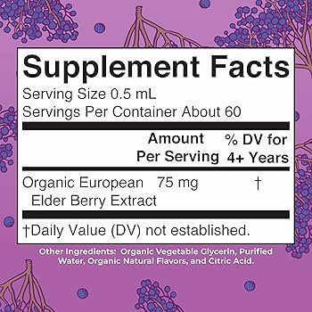 MaryRuth Organics USDA Organic Elderberry Liquid Drops for Kids | Vegan Elderberry Extract Organi... | Amazon (US)