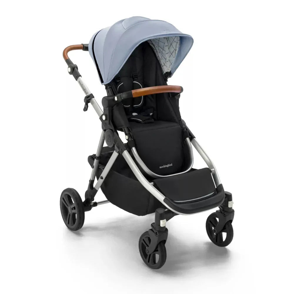 Mockingbird Single-to-double Stroller 2.0 - Sky Windowpane | REBEL (formerly Rebelstork)