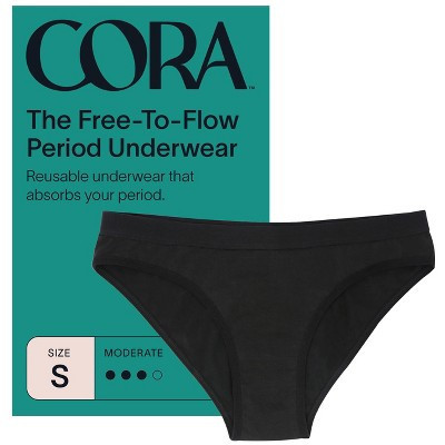 Cora Reusable Period Underwear - Bikini Style - Black - S | Target