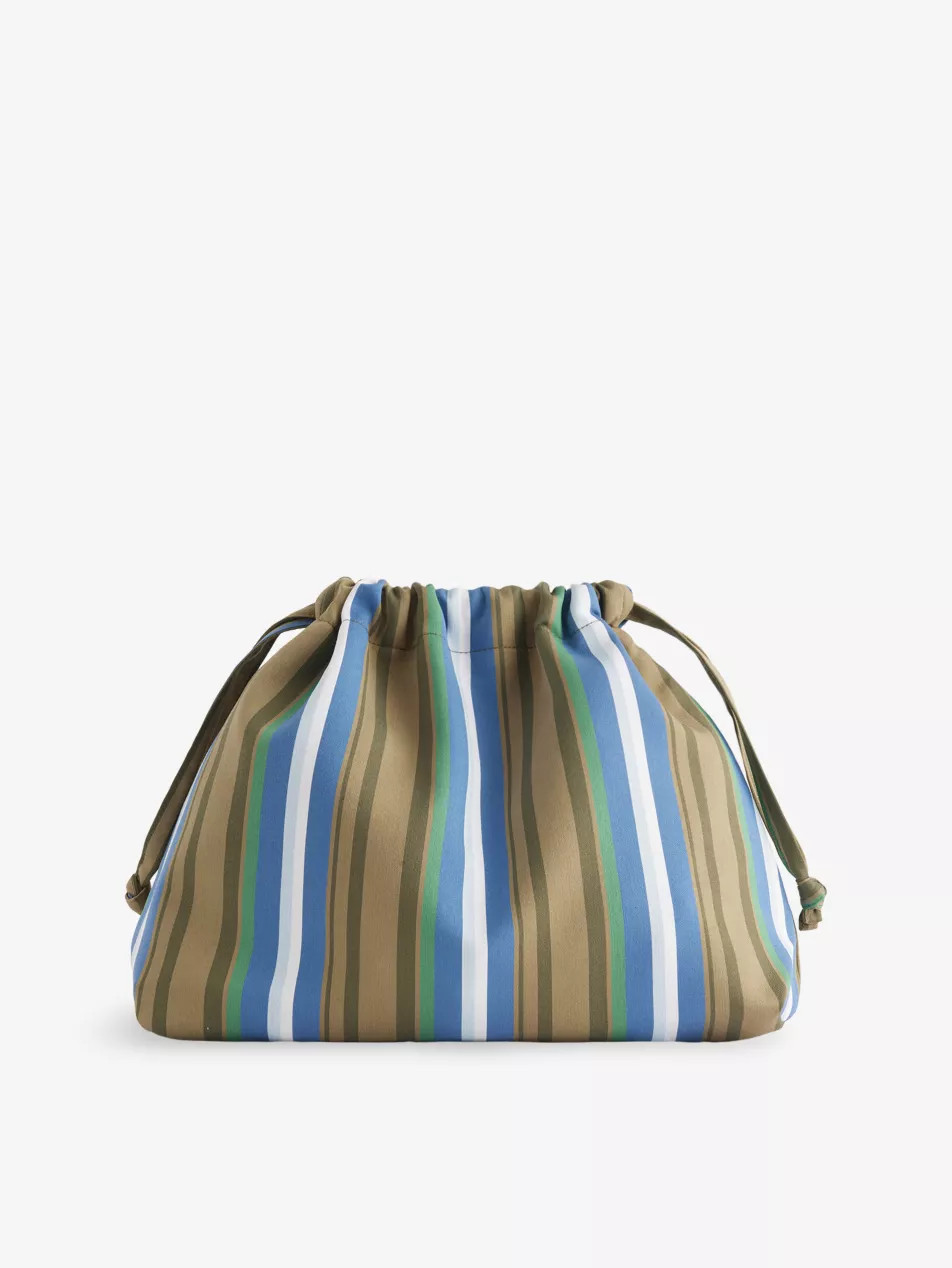 Morgan Striped Cotton-Blend Small Pouch | Selfridges