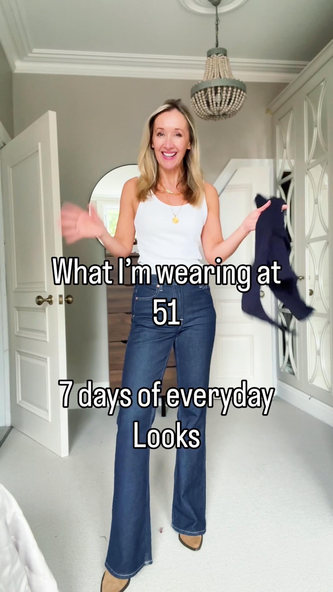 Saved the best til last - my fav jeans that are super flattering on everyone. More mid than high waist and so leg lengthening 💙
.
Jacket is Zara 

#LTKuk #LTKjeans #LTKover50style