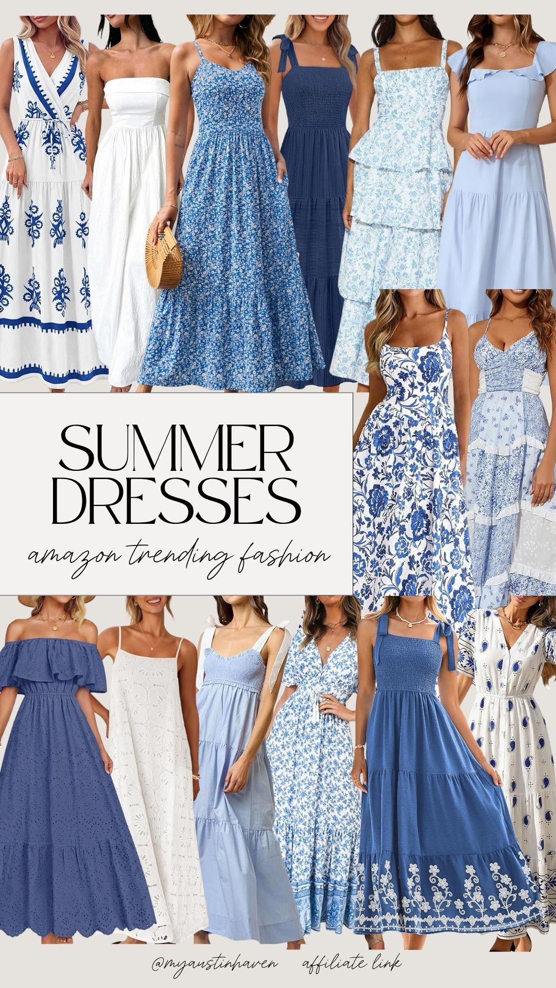 Blue and white summer dresses from Amazon that are pretty, breezy and so easy to wear for vacation, brunch, showers and everyday summer plans. 💙

Amazon summer dresses, blue and white dresses, summer dresses for women, amazon fashion finds, vacation dresses, brunch outfit, shower guest dress, white sundress, floral maxi dress, smocked midi dress, tiered summer dress, embroidered dress, coastal style, feminine fashion, breezy summer outfit, affordable amazon fashion, resort wear, casual dressy dress, everyday summer look, spring summer style. 

 #LTKootd #LTKSeasonal