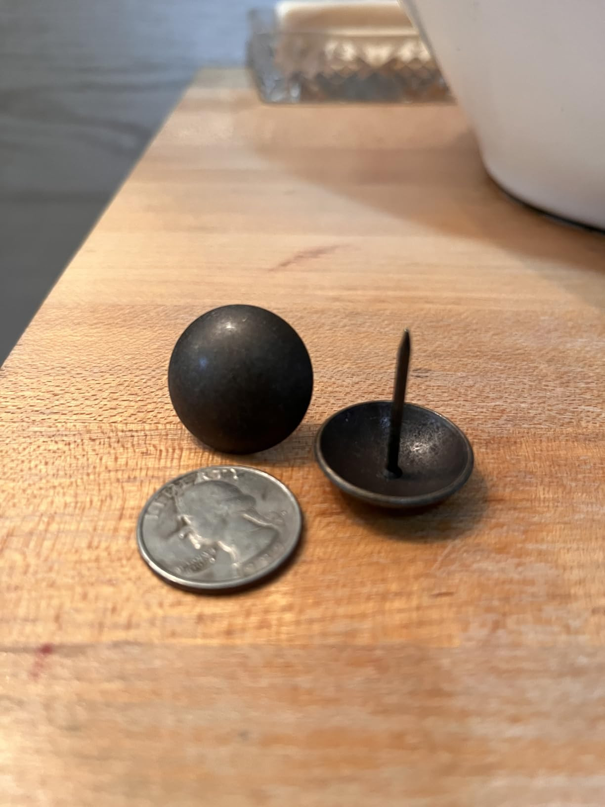 Premium Upholstery Tacks, 1-inch Diameter Nailhead Pins, Large Decorative Trim for Furniture (25,... | Amazon (US)