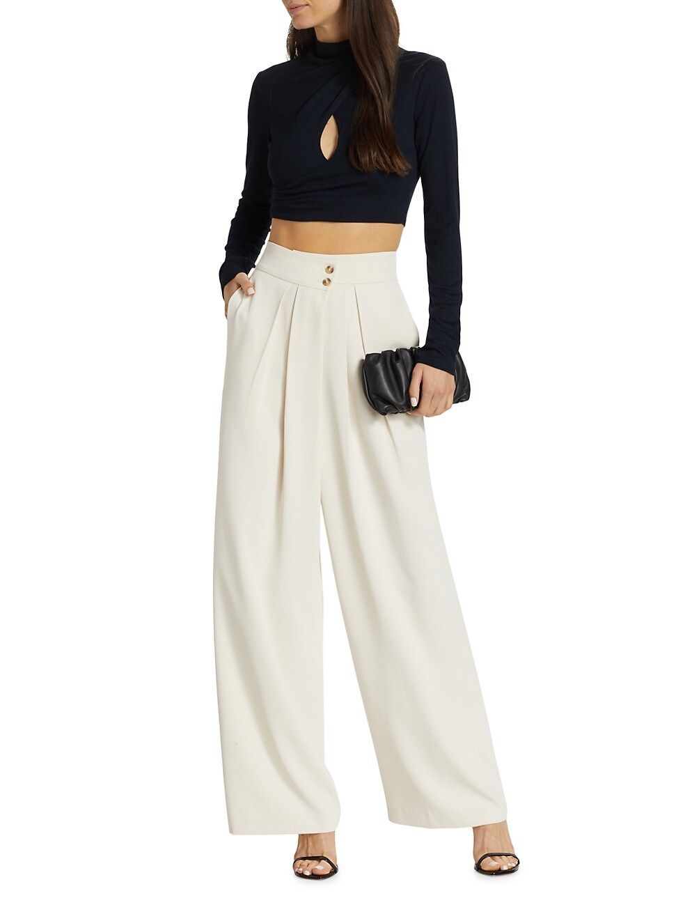 Boyfriend Wide-Leg Pleated Pants | Saks Fifth Avenue