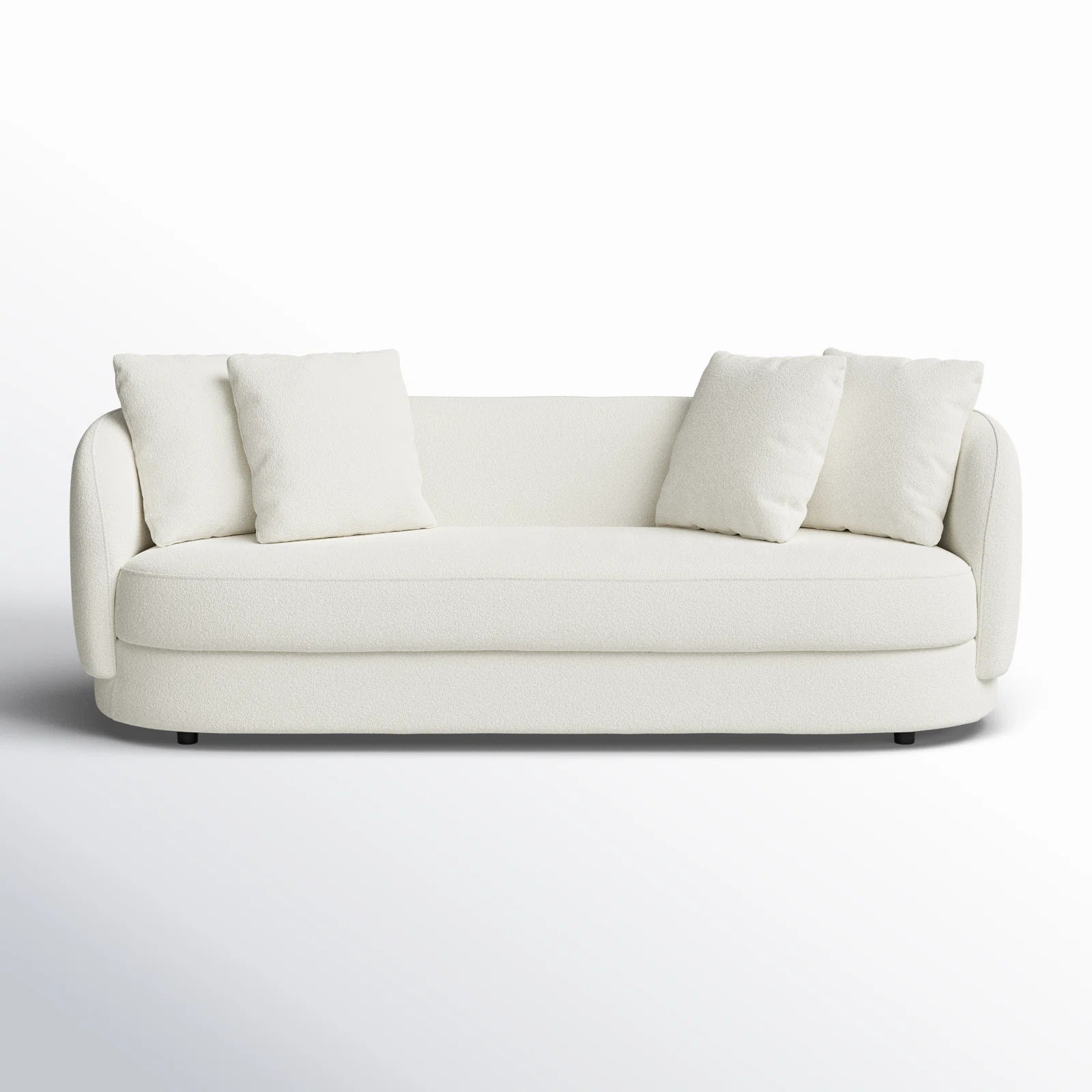 Wade Logan® Aubreir Japandi Style Luxury Modern Boucle Fabric Curvy Couch & Reviews | Wayfair | Wayfair North America