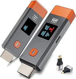 Qisoable Wireless HDMI Transmitter and Receiver 328ft/100m Extender 4K Decode Input 1080P Output ... | Amazon (US)