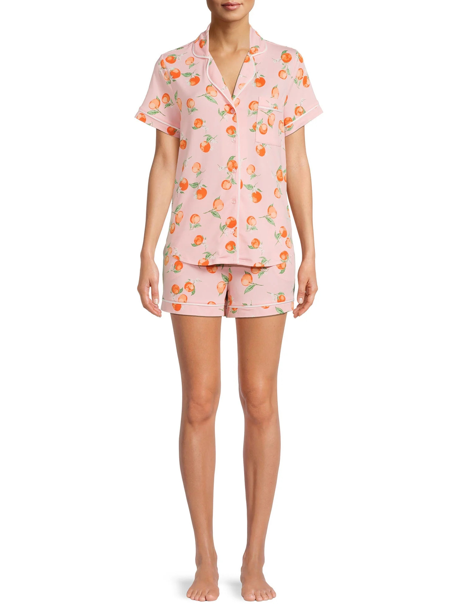 Secret Treasures Women's and Women's Plus Size Top and Shorts Pajama Set, 2-Piece | Walmart (US)