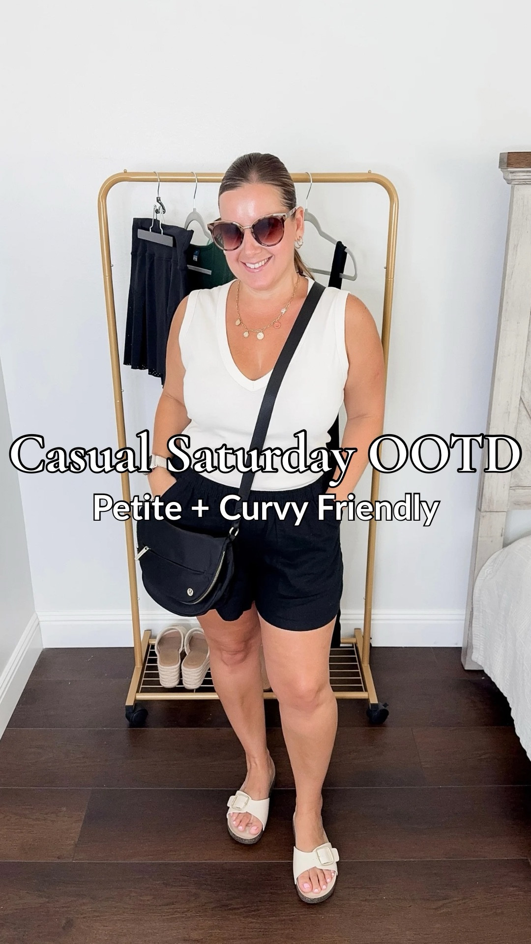 Casual Saturday vibes in a cream tank, black linen shorts, and my go-to slides. Keeping it easy, comfy, and cute for the weekend 

OOTD | Petite & Curvy Fashion | Mom Fit | Summer Style 

#LTKPetite #LTKStyleTip #LTKOver40