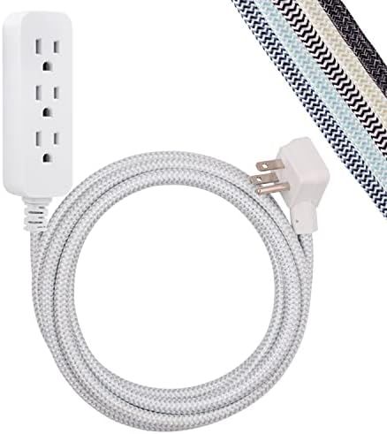 Cordinate Designer 3-Outlet Power Strip with Surge Protection, 10 Ft Braided Extension Cord, Tamp... | Amazon (US)