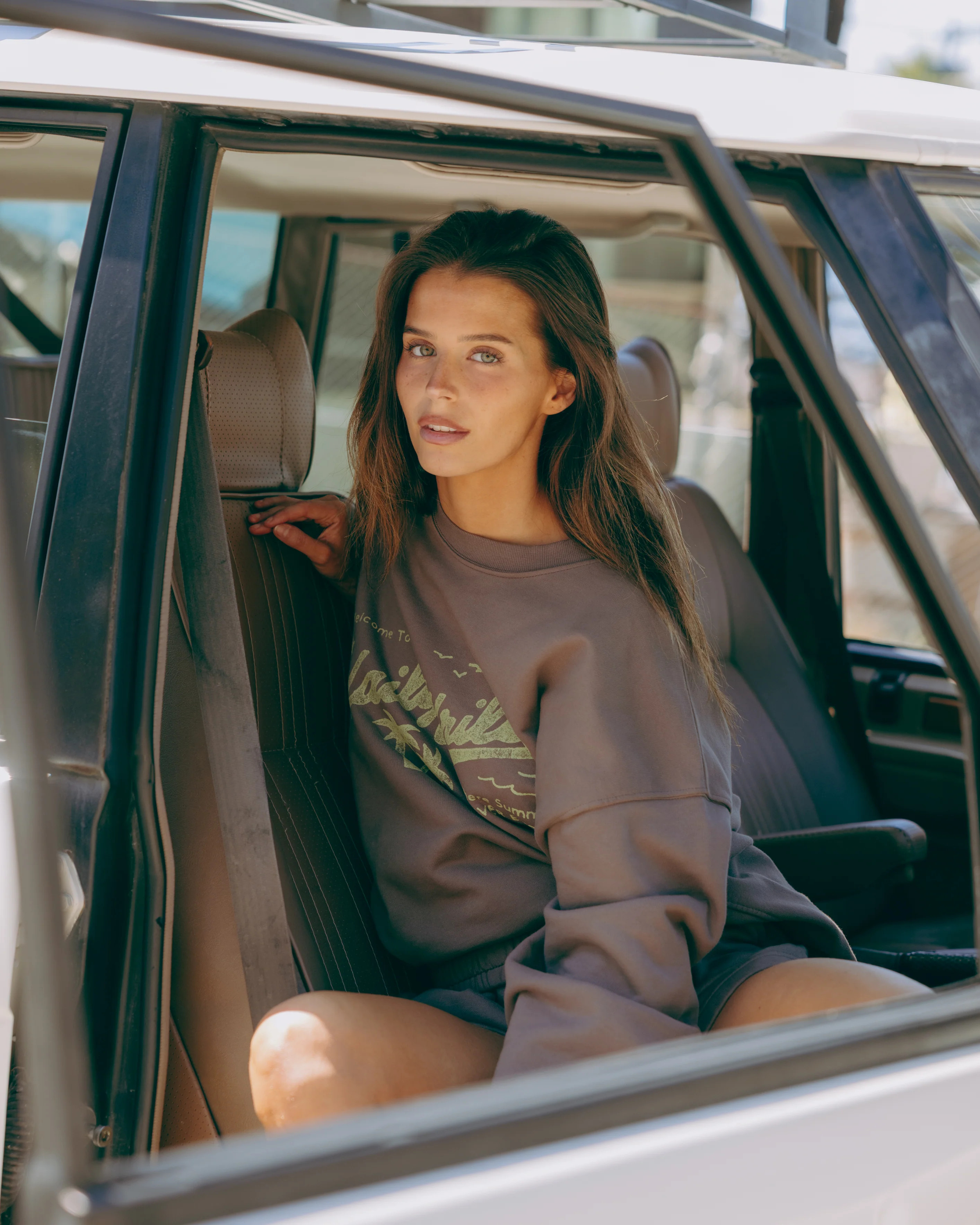 Oversized Vacation Crew - Mocha | Daily Drills LLC