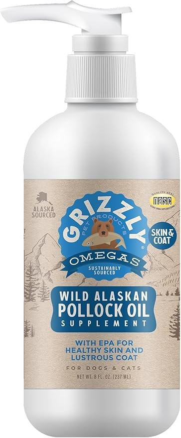 Grizzly Pet Products Pollock Oil Dog Food Supplement, 8 Ounce | Amazon (US)