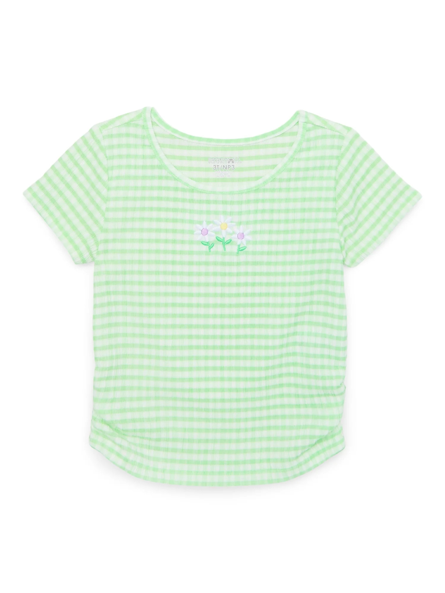 Garanimals Toddler Girl Embroidered Short Sleeve Ruched Side T-Shirt, Sizes 18M-5T - Walmart.com | Walmart (US)