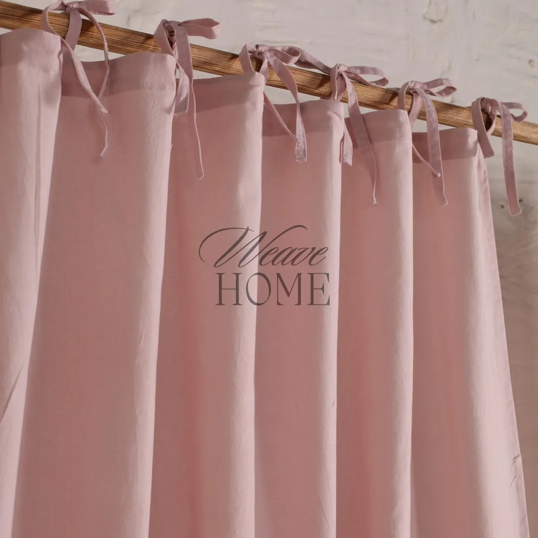Dusty Pink Curtains, Custom Wide Curtain, Cotton Drapes Panel for Living Room Bedroom, Housewarmi... | Etsy (US)