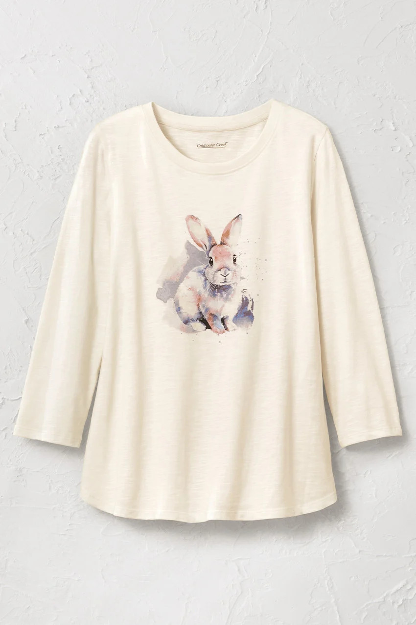 Watercolor Bunny Tee | Coldwater Creek