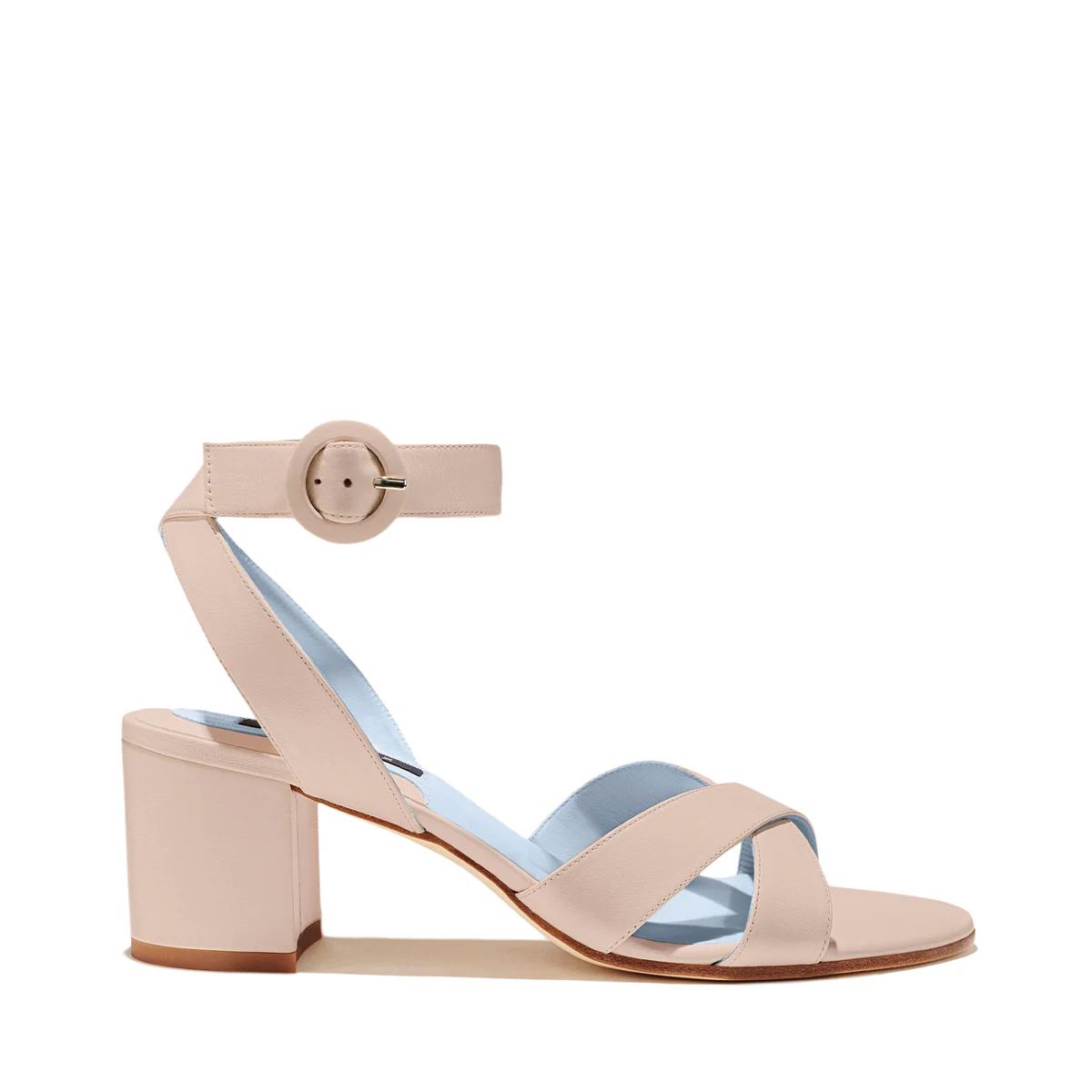 The City Sandal in Blush Nappa | Over The Moon