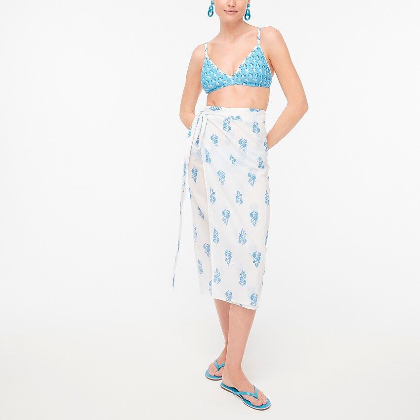 Printed midlength sarong cover-up | J.Crew Factory