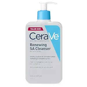 CeraVe Renewing Salicylic Acid Cleanser, Formulated With Hyaluronic Acid, Niacinamide, & Ceramide... | Amazon (US)