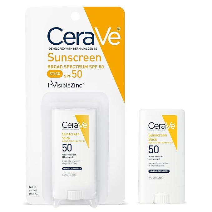 CeraVe Mineral Sunscreen Stick for Kids & Adults | 100% Mineral Sunscreen, Zinc Oxide & Titanium ... | Amazon (US)
