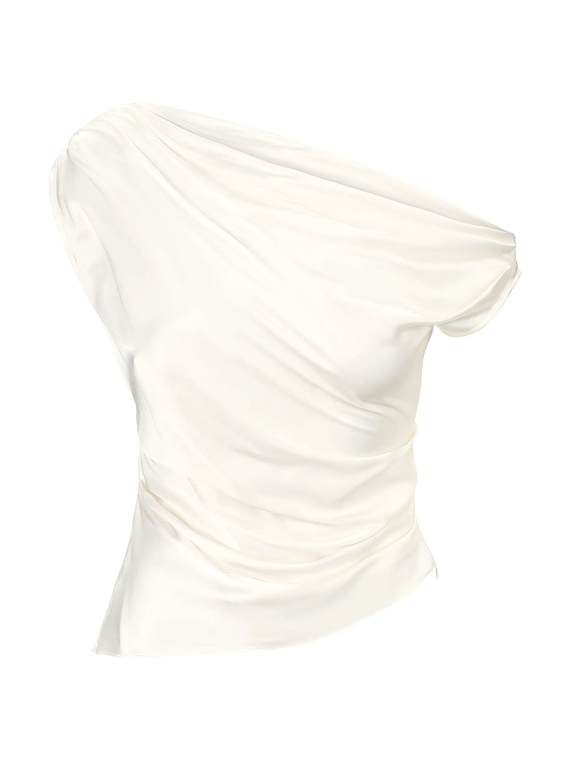 Staud Phare Asymmetric Silk-Blend Top | Saks Fifth Avenue | Saks Fifth Avenue