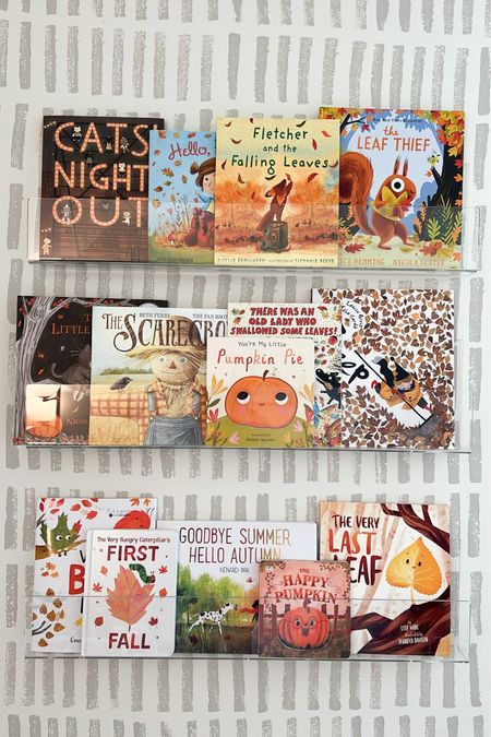 Fall books for kids // acrylic bookshelves // fall family, playroom, kids room // 

#LTKkids #LTKSeasonal #LTKhome