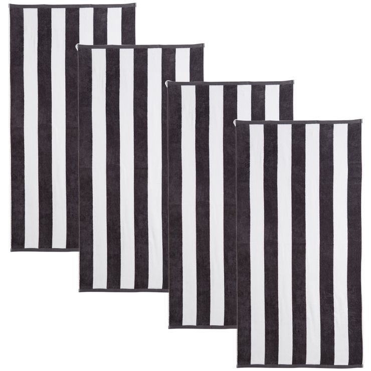 Cotton Classic Cabana Stripe Beach Towel 4 Pack - Great Bay Home | Target