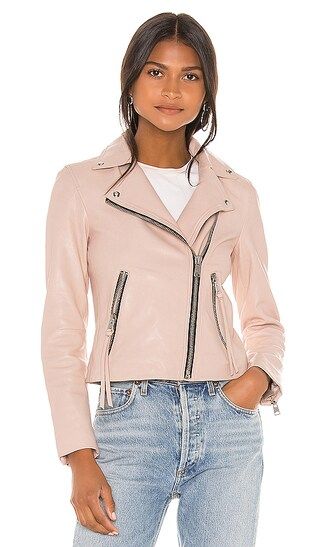 ALLSAINTS Dalby Leather Biker Jacket in Nude Pink from Revolve.com | Revolve Clothing (Global)