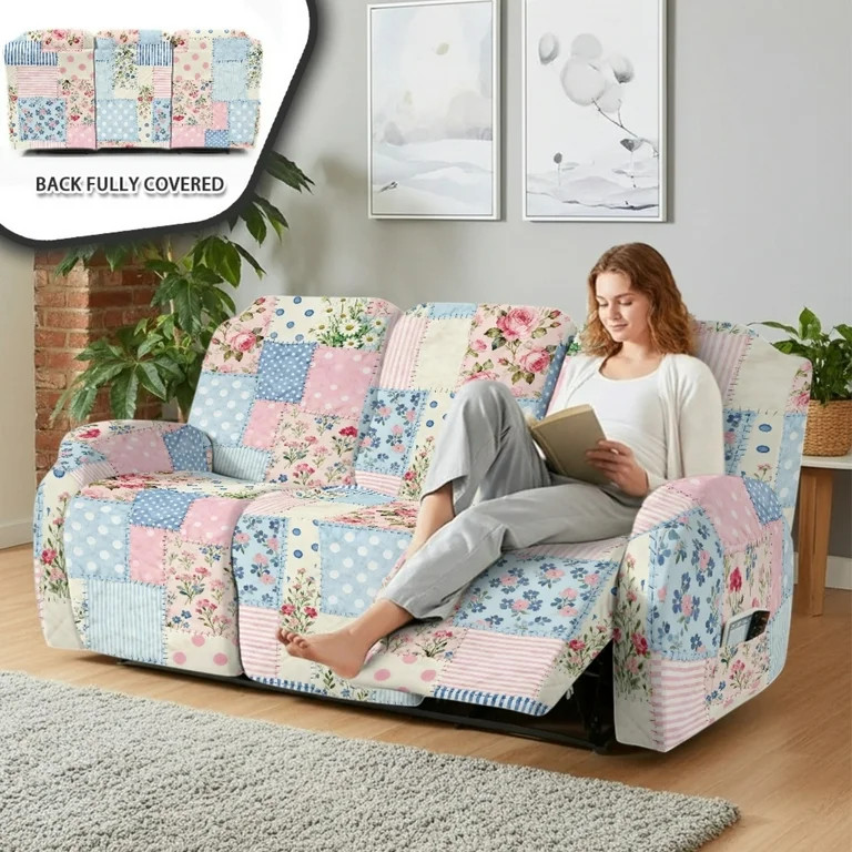 ZIATUBLES 3 Seater Recliner Sofa Covers, Stretch Reclining Couch Cover Set of 8, Recliner Chair S... | Walmart (US)