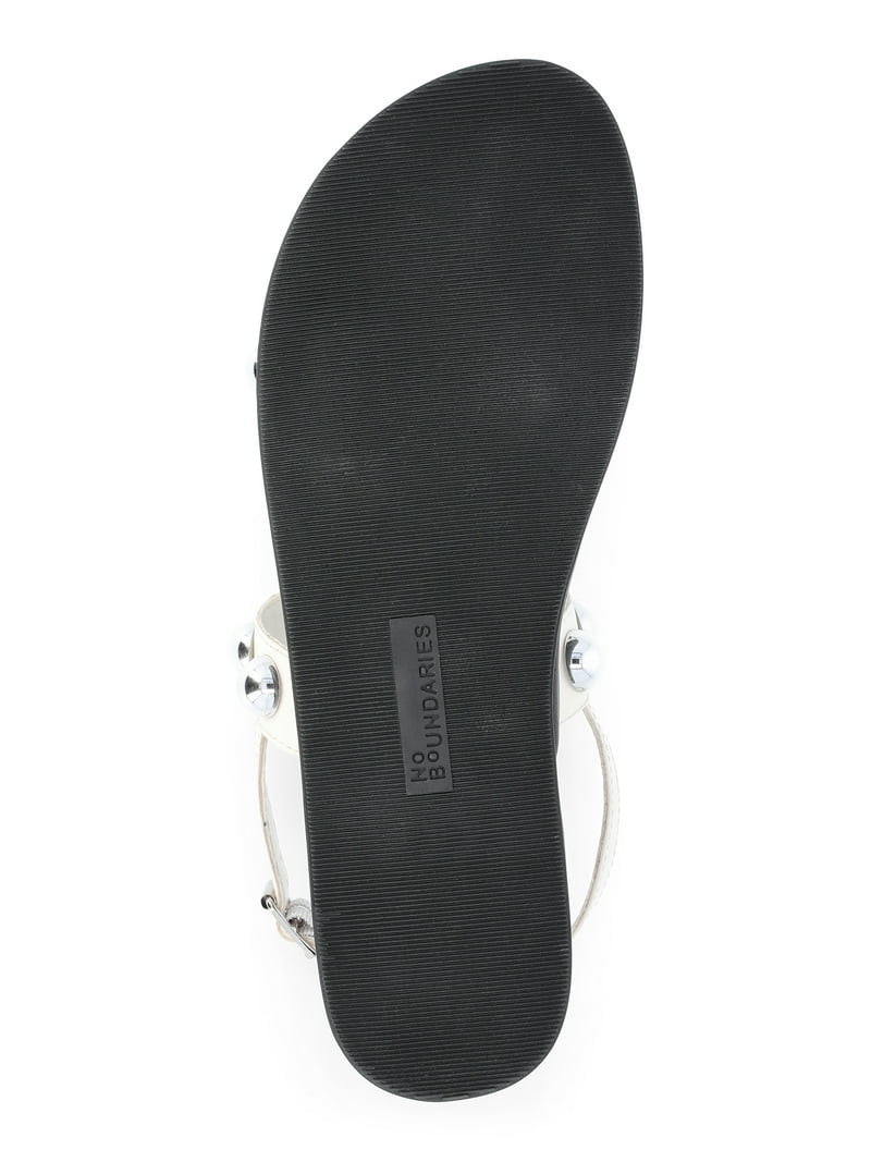 No Boundaries Studded Flat Sandals, Women's | Walmart (US)